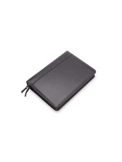 Royce New York Leather Zip-Up Organizer Black