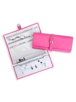 ROYCE New York Suede-Lined Leather Jewelry Roll Bright Pink -Cheap ROYCE New York Store unnamed file 206