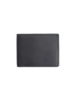 ROYCE New York RFID-Blocking Slim Bi-Fold Leather Wallet Black