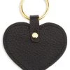 ROYCE New York Heart-Shaped Leather Key Chain Tan