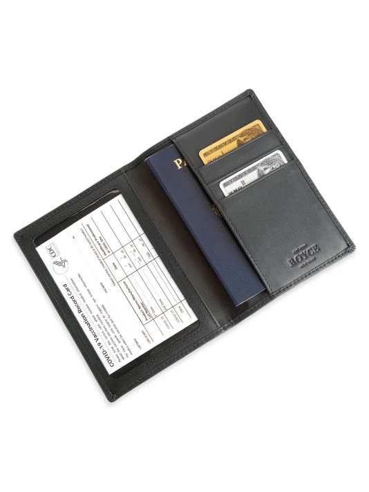 ROYCE New York Vaccine Card & Passport Wallet Black 1 ROYCE New York Vaccine Card & Passport Wallet Black