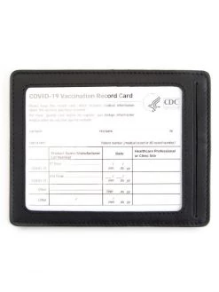 ROYCE New York Leather Vaccine Card Holder Black