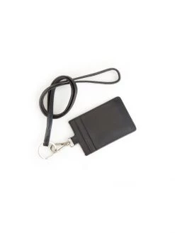 ROYCE New York Leather Lanyard ID Holder Tan