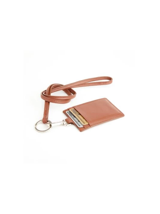 ROYCE New York Leather Lanyard ID Holder Tan 6 ROYCE New York Leather Lanyard ID Holder Tan - Image 6