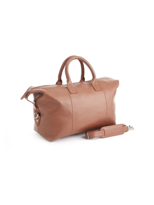ROYCE New York Small Pebble Grain Duffel Bag Tan 6 ROYCE New York Small Pebble Grain Duffel Bag Tan - Image 6