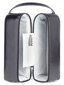 ROYCE New York Suede-Lined Leather Double Wine Carrying Case