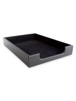 ROYCE New York Leather Desk Letter Tray Organizer