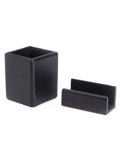ROYCE New York Leather Suede-Lined 2-Piece Executive Desk Accessory Set