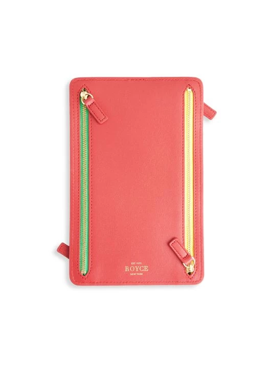 ROYCE New York RFID-Blocking 4-Zip Leather Travel Organizer Silver 4 ROYCE New York RFID-Blocking 4-Zip Leather Travel Organizer Silver - Image 4