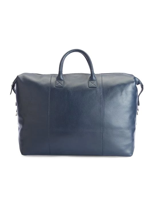 ROYCE New York Leather Weekender Bag Navy Blue 5 ROYCE New York Leather Weekender Bag Navy Blue - Image 5