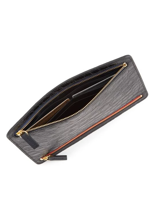 ROYCE New York 4-Zip Croc-Embossed Leather Travel Organizer Black 2 ROYCE New York 4-Zip Croc-Embossed Leather Travel Organizer Black - Image 2