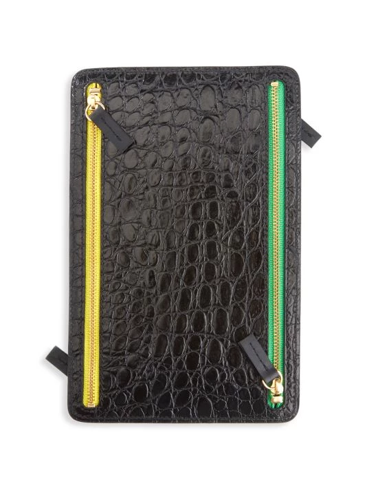 ROYCE New York 4-Zip Croc-Embossed Leather Travel Organizer Black 5 ROYCE New York 4-Zip Croc-Embossed Leather Travel Organizer Black - Image 5