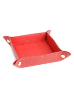 ROYCE New York Croc-Embossed Leather Catchall Tray Red -Cheap ROYCE New York Store unnamed file 772