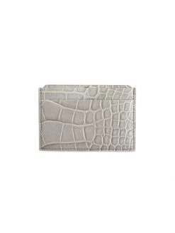 ROYCE New York Croc-Embossed Leather Card Case Light Grey -Cheap ROYCE New York Store unnamed file 777